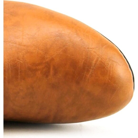 🧡 Over-the-Knee Slouchy Flat Boot – Tan Faux Leather • Pull-On • Elastic Gusset - Picture 9 of 9